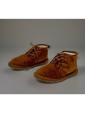 UGG Neumel Chukka Boot Chestnut Brown Laced Womens Size 7 38 Excellent Condition